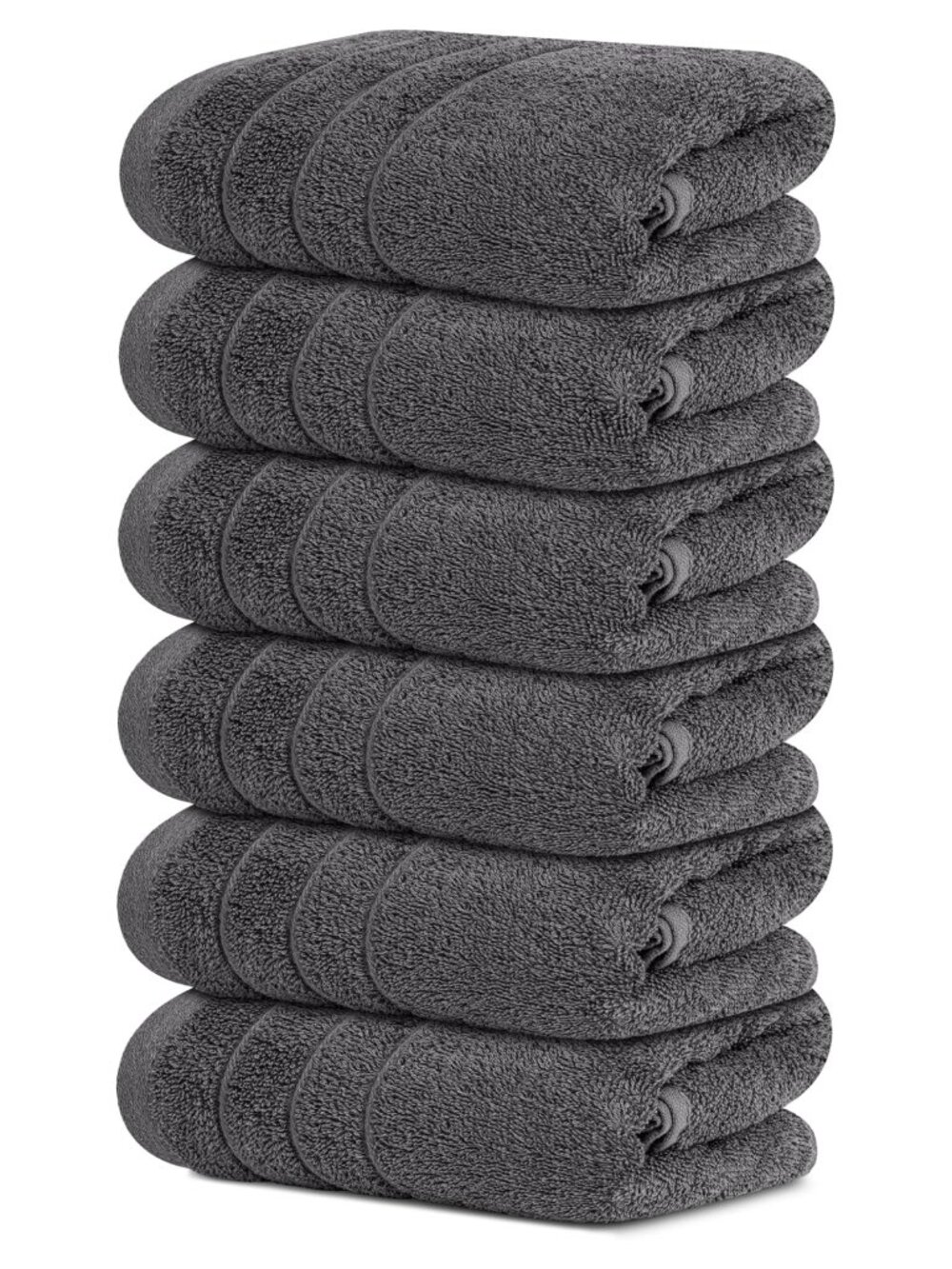 6 Piece Cotton Hand Towels Set 16 x 28 Inches Super Soft Absorbent Quick Dry
